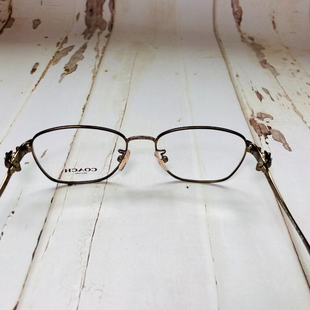 Coach Rectangular Brown Tortoise Eyeglasses Glass… - image 4